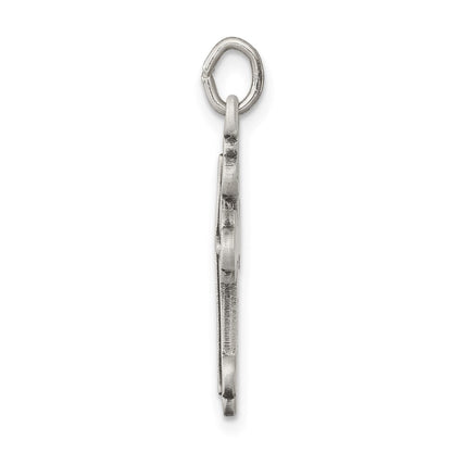 Sterlingsilber Antikisiert Knospend Kreuz Charm