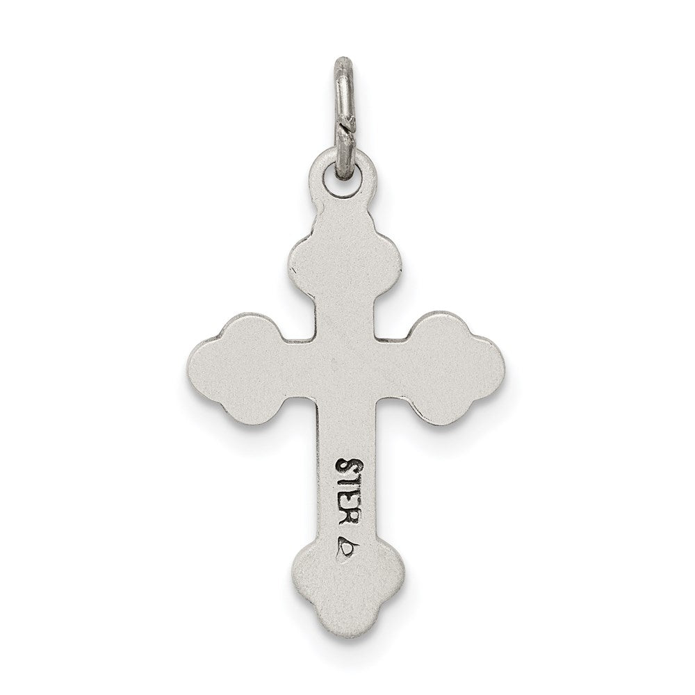 Sterlingsilber Antikisiert Knospend Kreuz Charm