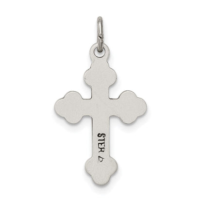 Sterlingsilber Antikisiert Knospend Kreuz Charm