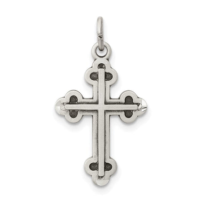 Sterlingsilber Antikisiert Knospend Kreuz Charm
