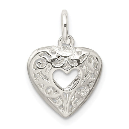 Sterlingsilber Filigran Herz Charm