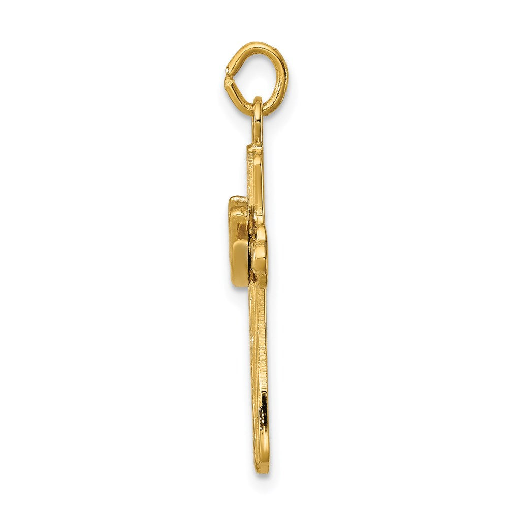 Sterlingsilber Rhodiniert & 18K Vergoldet Taube (satin) Kreuz Charm