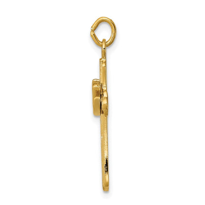 Sterlingsilber Rhodiniert & 18K Vergoldet Taube (satin) Kreuz Charm