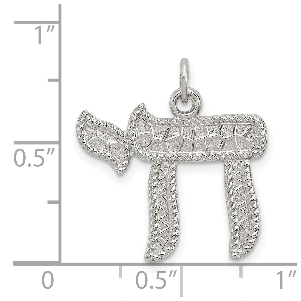 Sterlingsilber Rhodiniert Chai Anhänger