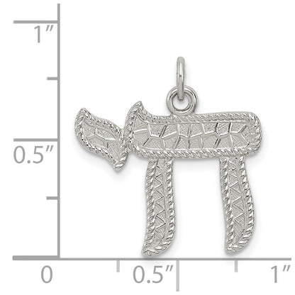 Sterlingsilber Rhodiniert Chai Anhänger