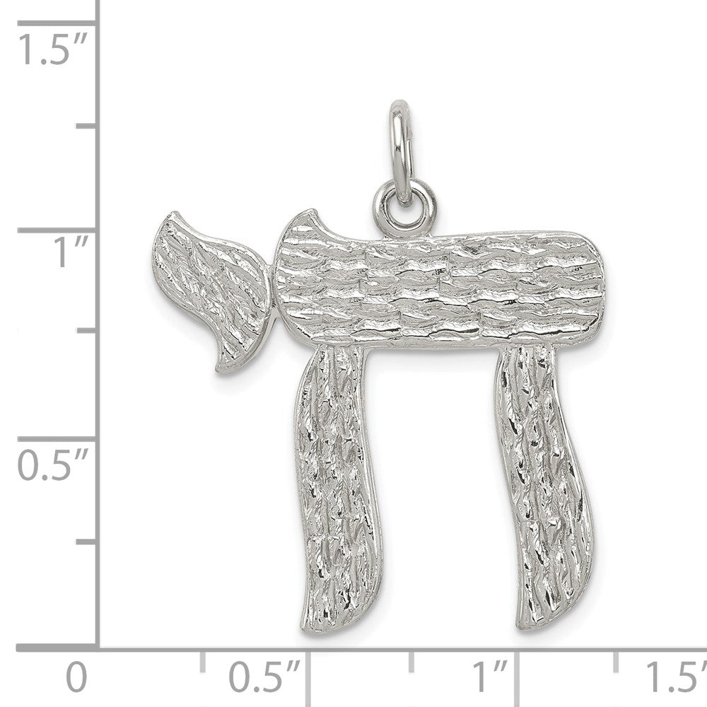 Chai Jüdisches Symbol (Ohne Textur – Sonderanfertigung) Anhänger in 14K Weißgold