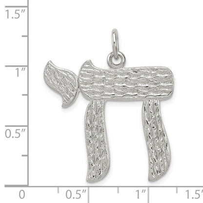 Chai Jüdisches Symbol (Ohne Textur – Sonderanfertigung) Anhänger in 14K Weißgold