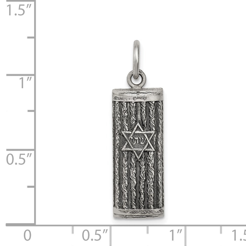 Sterlingsilber Antikisiert Mezuzah Anhänger