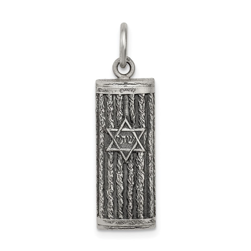 Sterlingsilber Antikisiert Mezuzah Anhänger