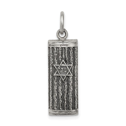 Sterlingsilber Antikisiert Mezuzah Anhänger