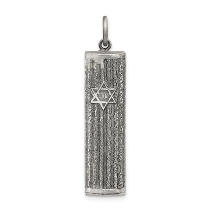 Sterlingsilber Antikisiert Mezuzah Anhänger