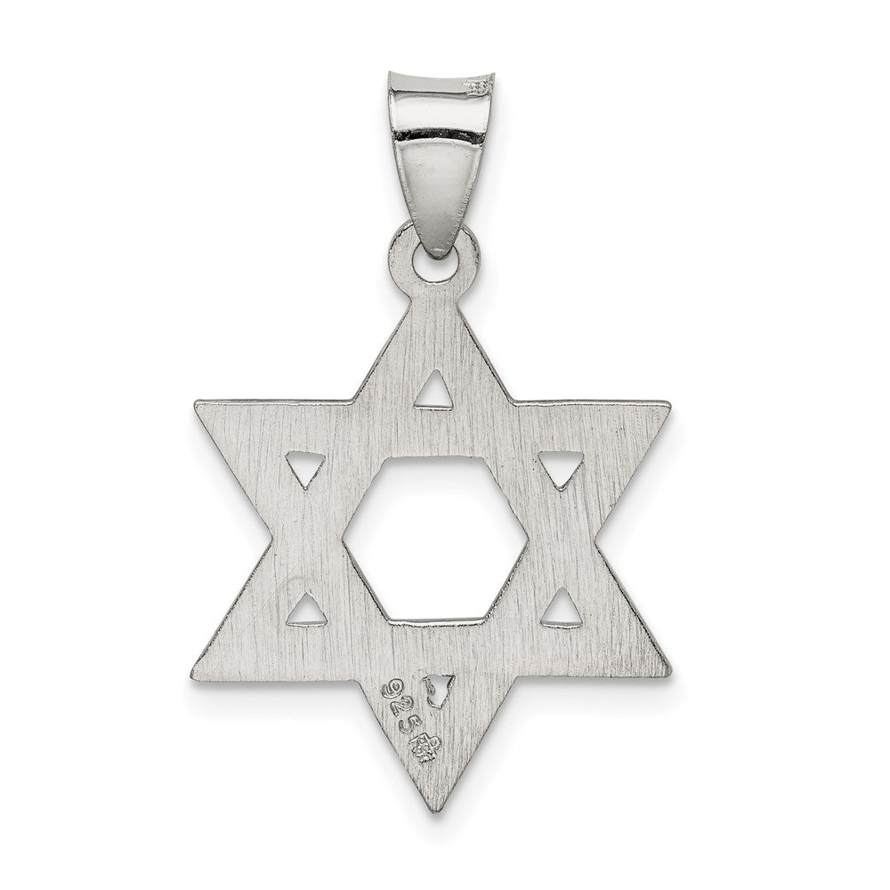 Sterlingsilber Satiniert Stern Of David Charm