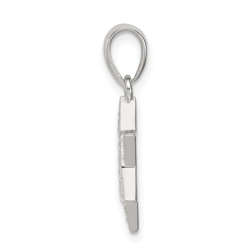 Sterlingsilber Rhodiniert Zirkonia Stern Of David Anhänger