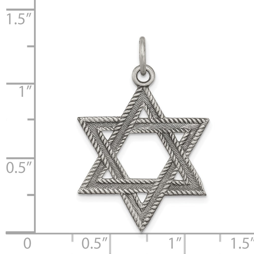 Sterlingsilber Antikisiert Stern Of David Charm