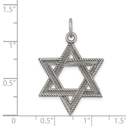 Sterlingsilber Antikisiert Stern Of David Charm