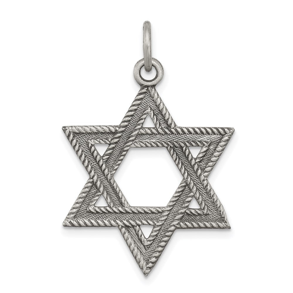 Sterlingsilber Antikisiert Stern Of David Charm