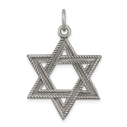 Sterlingsilber Antikisiert Stern Of David Charm