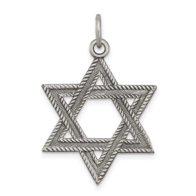 Sterlingsilber Antikisiert Stern Of David Charm