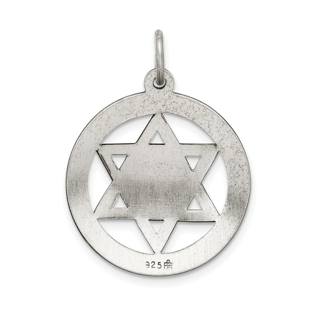 Sterlingsilber Antikisiert Stern Of David Plättchen Charm