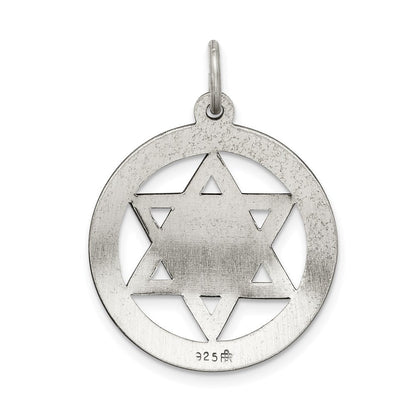 Sterlingsilber Antikisiert Stern Of David Plättchen Charm