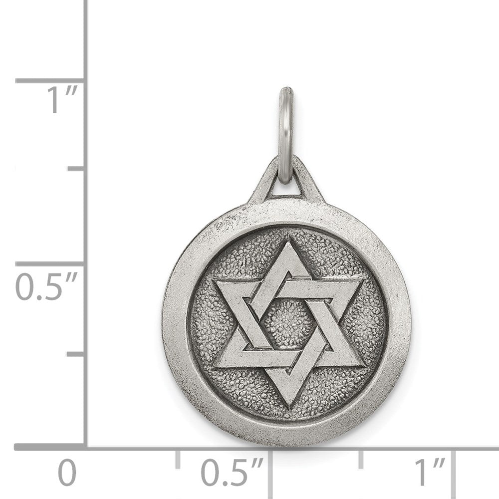 Sterlingsilber Antikisiert Stern Of David Medaille