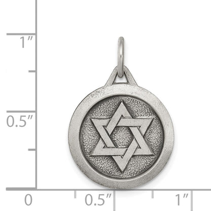 Sterlingsilber Antikisiert Stern Of David Medaille