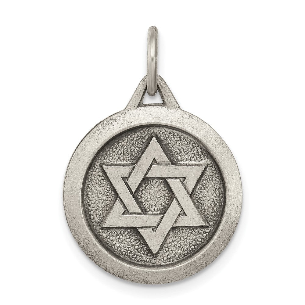 Sterlingsilber Antikisiert Stern Of David Medaille