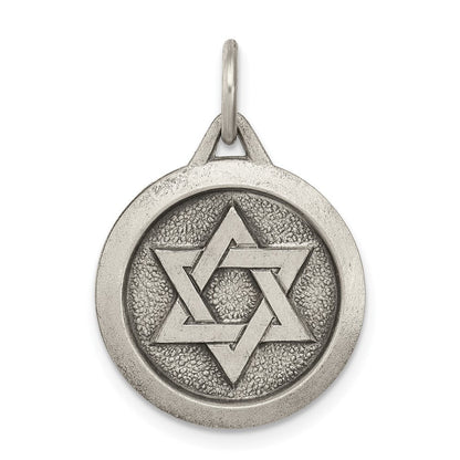 Sterlingsilber Antikisiert Stern Of David Medaille