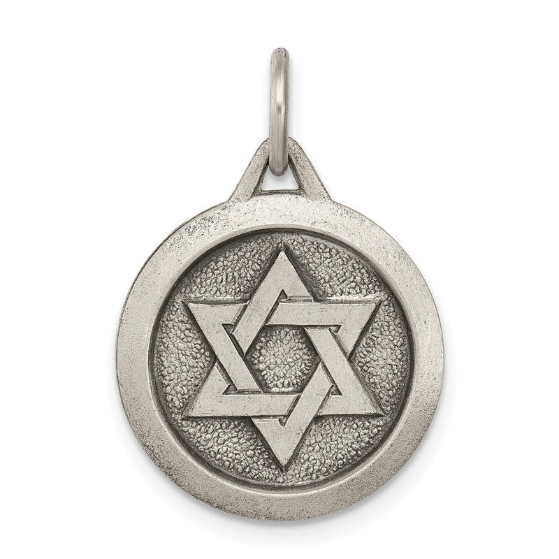 Sterlingsilber Antikisiert Stern Of David Medaille
