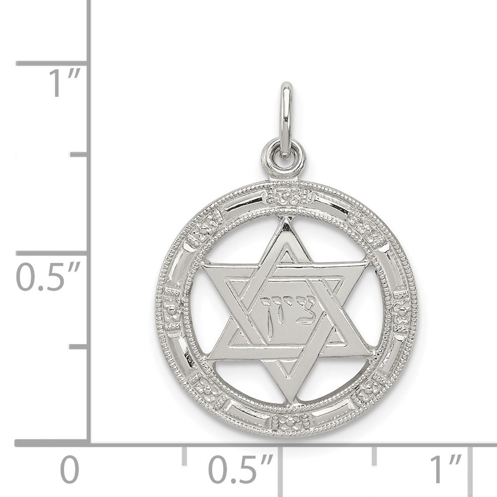 Sterlingsilber Stern Of David Plättchen Charm