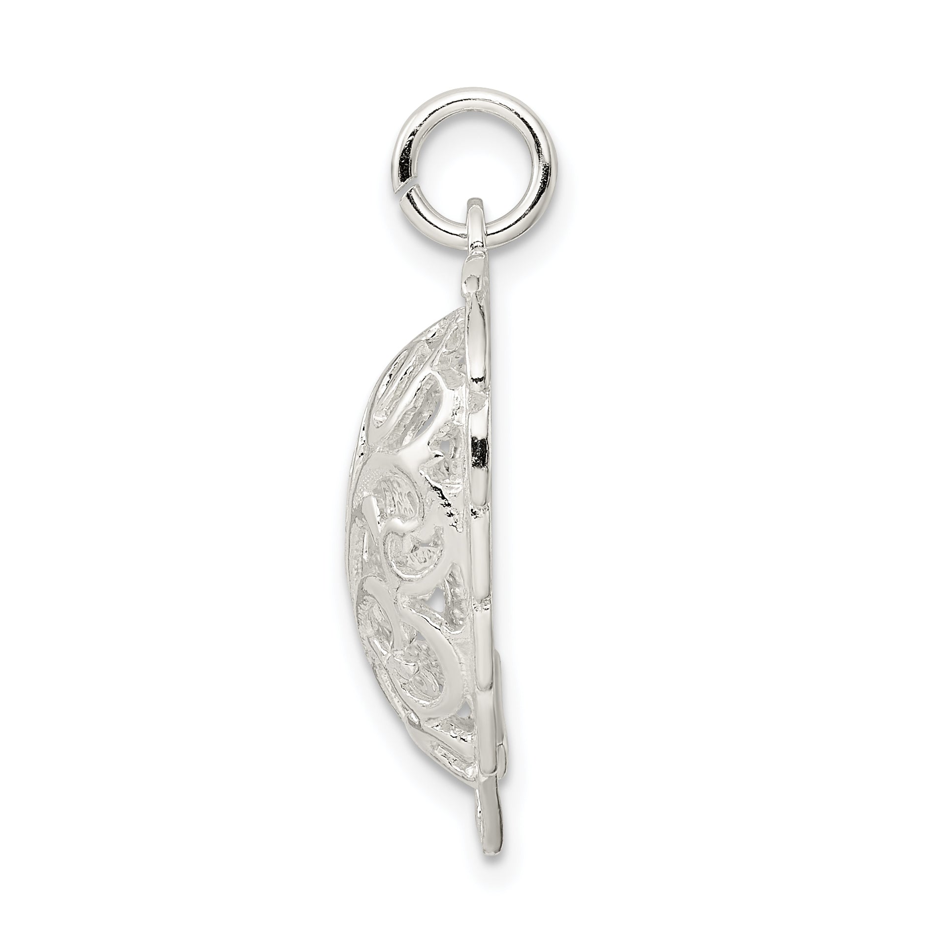 Sterlingsilber Diamantiert Herz Charm