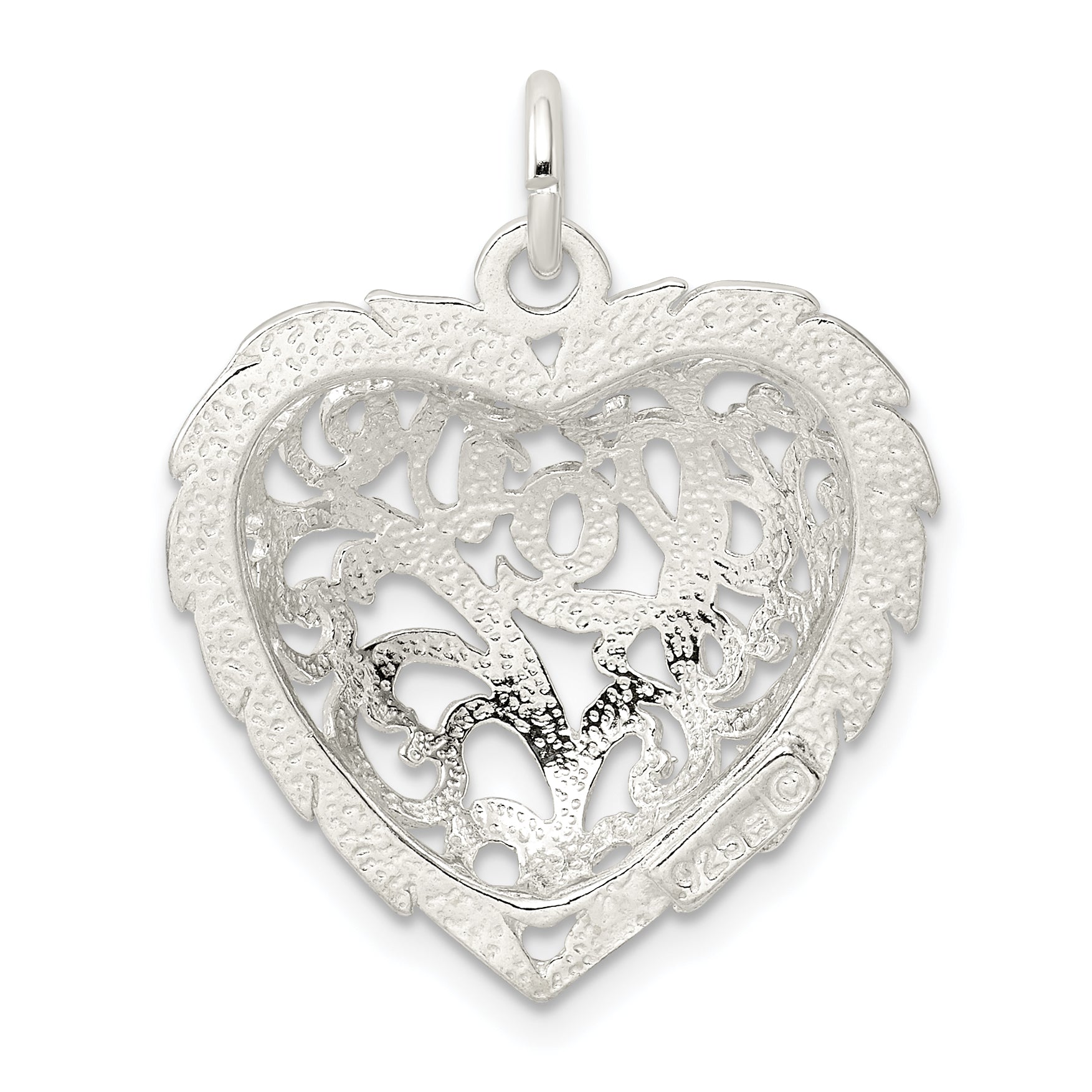 Sterlingsilber Diamantiert Herz Charm