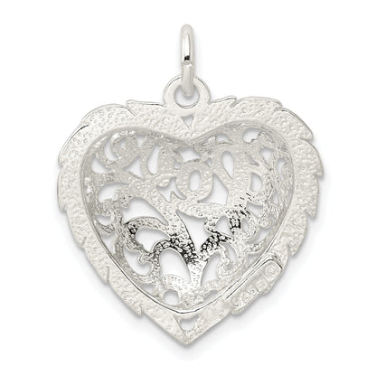 Sterlingsilber Diamantiert Herz Charm
