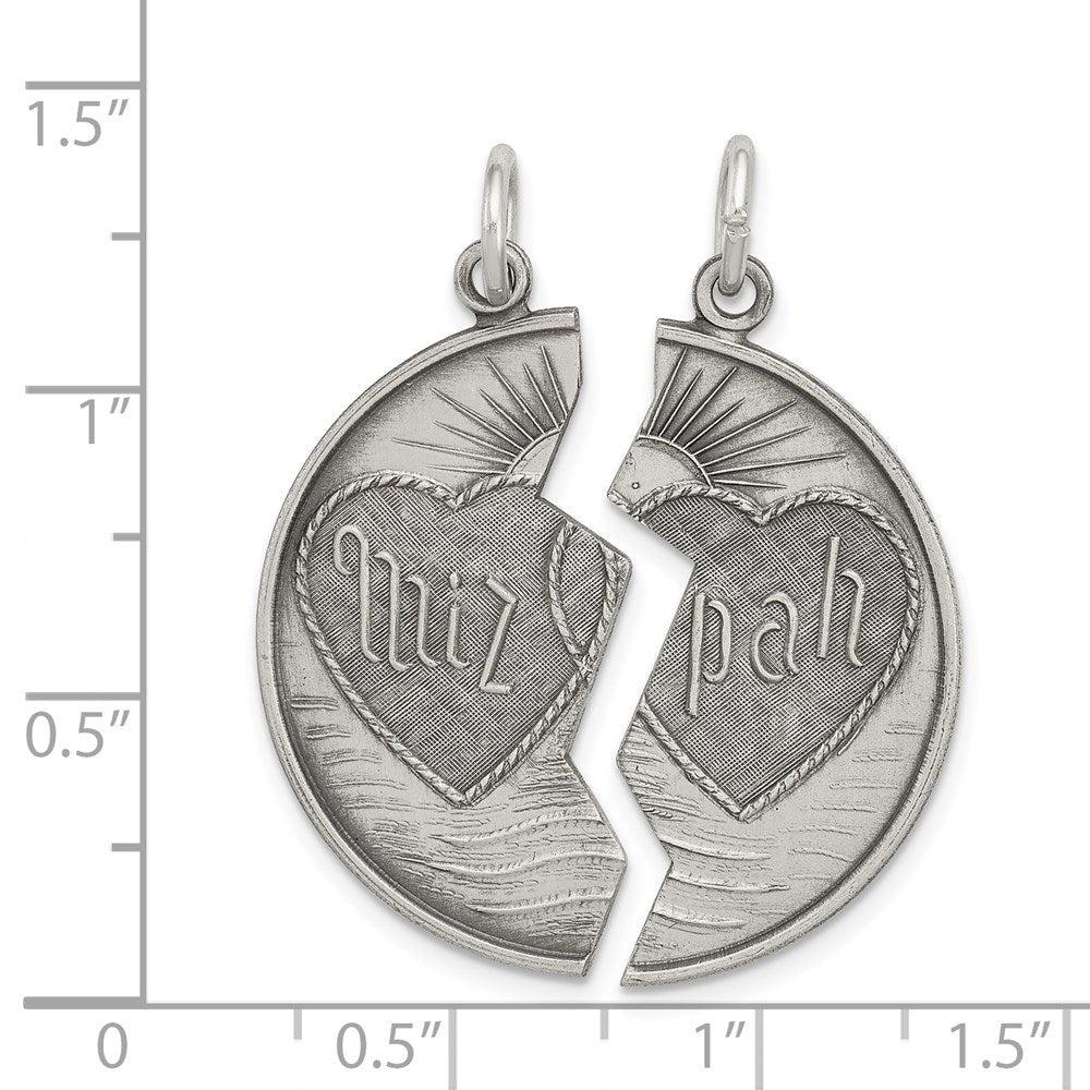 Sterlingsilber Antikisiert Mizpah Charm