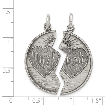Sterlingsilber Antikisiert Mizpah Charm