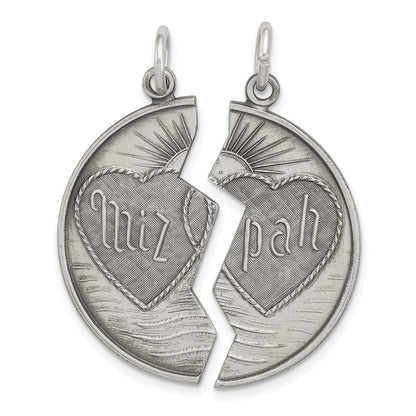 Sterlingsilber Antikisiert Mizpah Charm