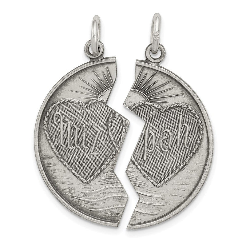 Sterlingsilber Antikisiert Mizpah Charm