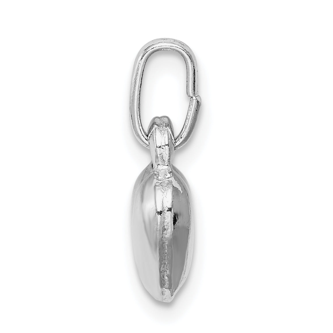 Sterlingsilber Rhodiniert Gewölbt Herz Charm