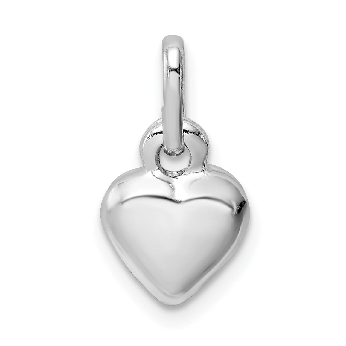 Sterlingsilber Rhodiniert Gewölbt Herz Charm