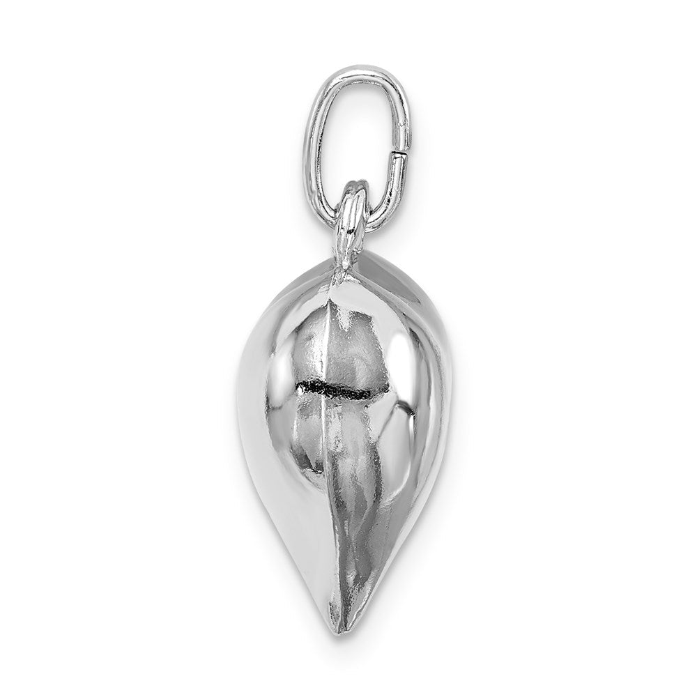 Sterlingsilber Rhodiniert Gewölbt Herz Charm