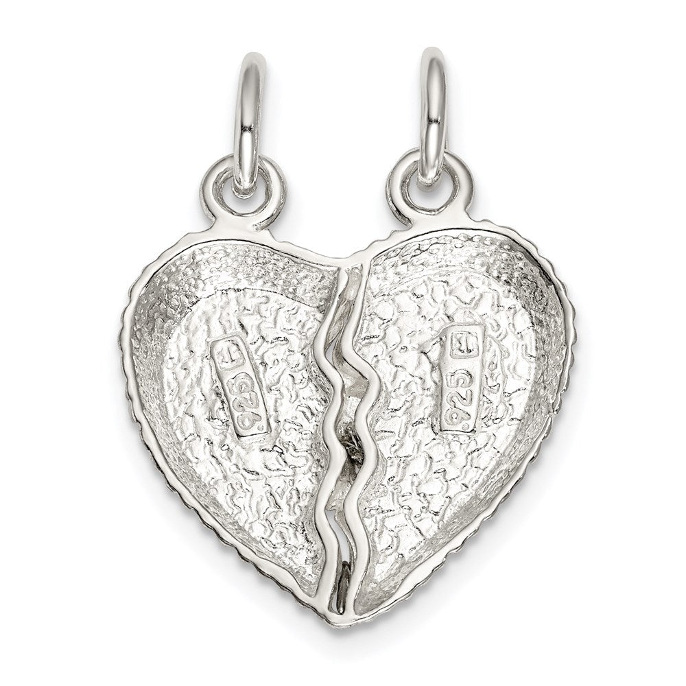 Sterlingsilber Beste Freund 2-piece Break Apart Herz Charm