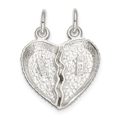 Sterlingsilber Beste Freund 2-piece Break Apart Herz Charm
