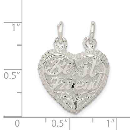Sterlingsilber Beste Freund 2-piece Break Apart Herz Charm