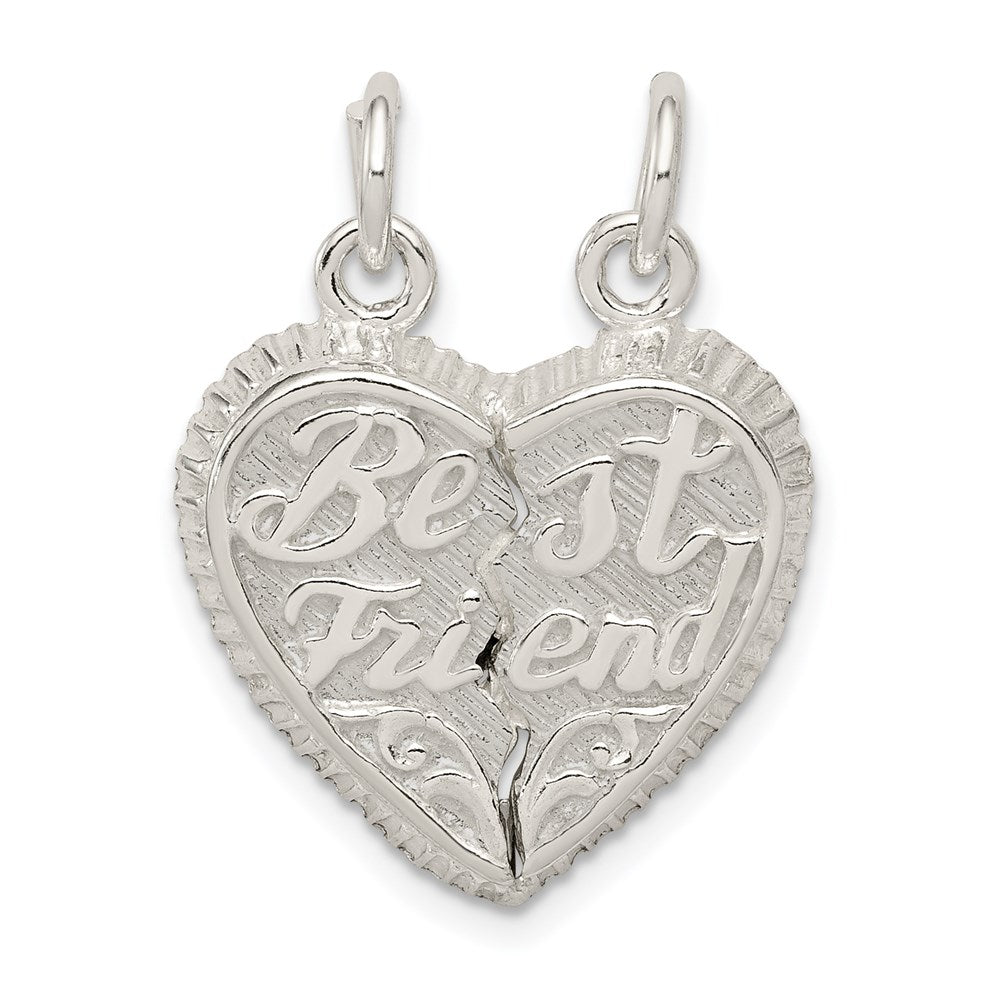Sterlingsilber Beste Freund 2-piece Break Apart Herz Charm