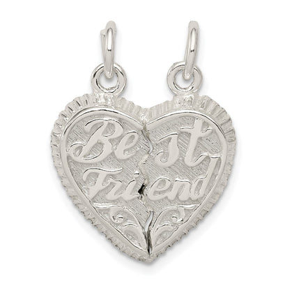Sterlingsilber Beste Freund 2-piece Break Apart Herz Charm