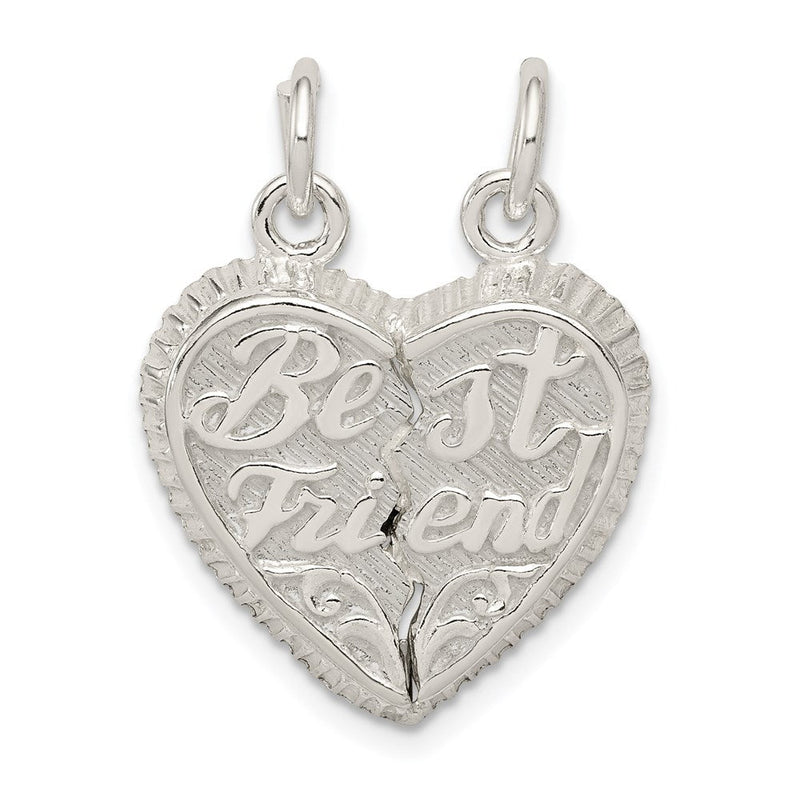 Sterlingsilber Beste Freund 2-piece Break Apart Herz Charm