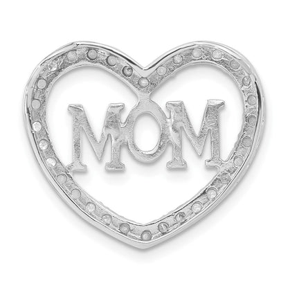 Sterlingsilber Poliert Zirkonia Mama Herz Anhänger
