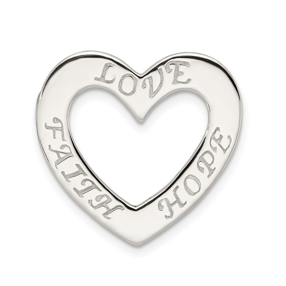 Sterlingsilber Glaube, Hoffnung, und Liebe Herz Anhänger
