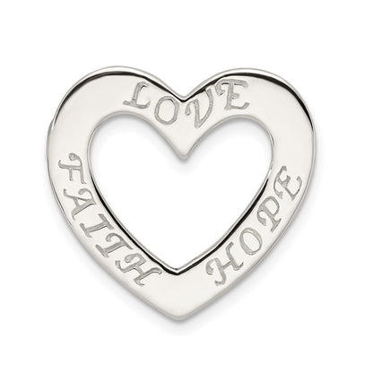 Sterlingsilber Glaube, Hoffnung, und Liebe Herz Anhänger