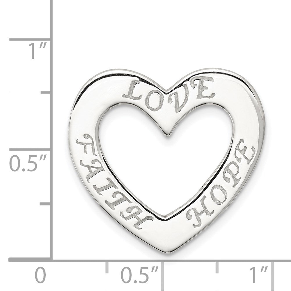 Sterlingsilber Glaube, Hoffnung, und Liebe Herz Anhänger
